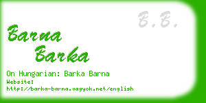 barna barka business card